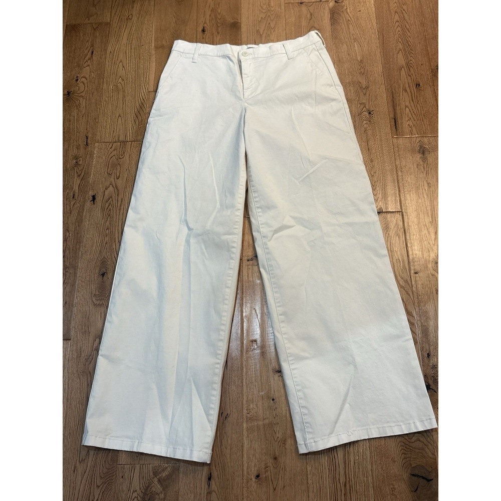 J Crew Women's Wide Leg Pants Off White Sz 28